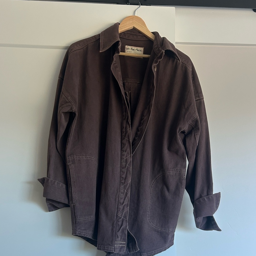 We The Free Brown Button Down Shirt - Picture 3 of 4